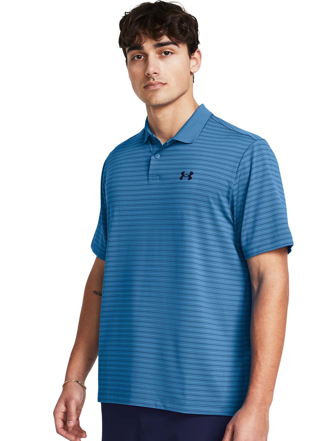 

UNDER ARMOUR Perf 3.0 Striped Relaxed-Fit Polo T-Shirt, Blue