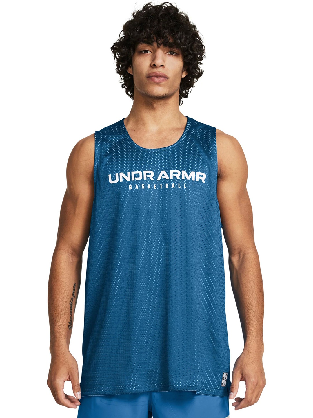 

UNDER ARMOUR Men Baseline Reversible Tank Printed Relaxed-Fit Tshirts, Blue