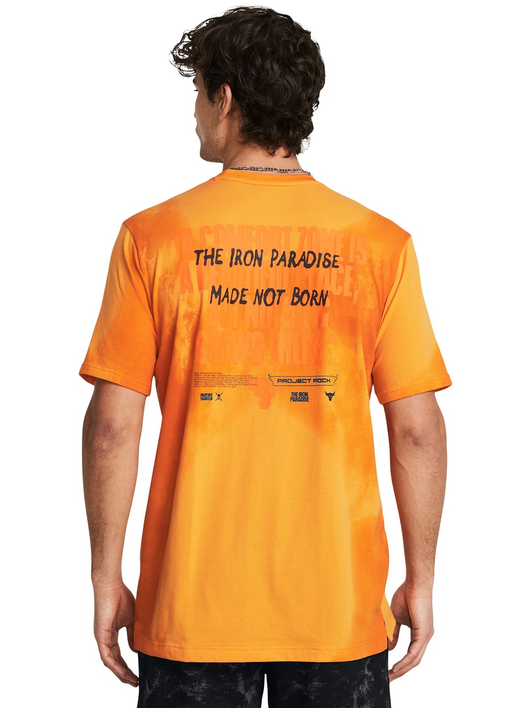 

UNDER ARMOUR UA Project Rock Sun Wash Graphic T-Shirts, Orange