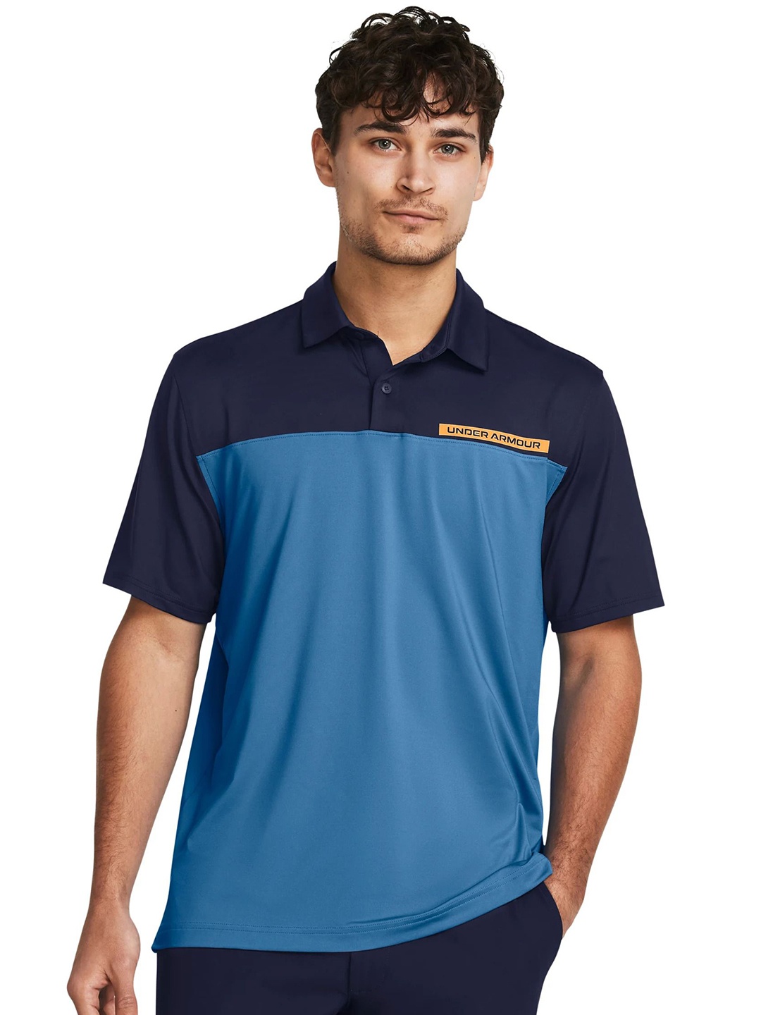 

UNDER ARMOUR T2G Colourblocked Polo Collar T-Shirt, Blue