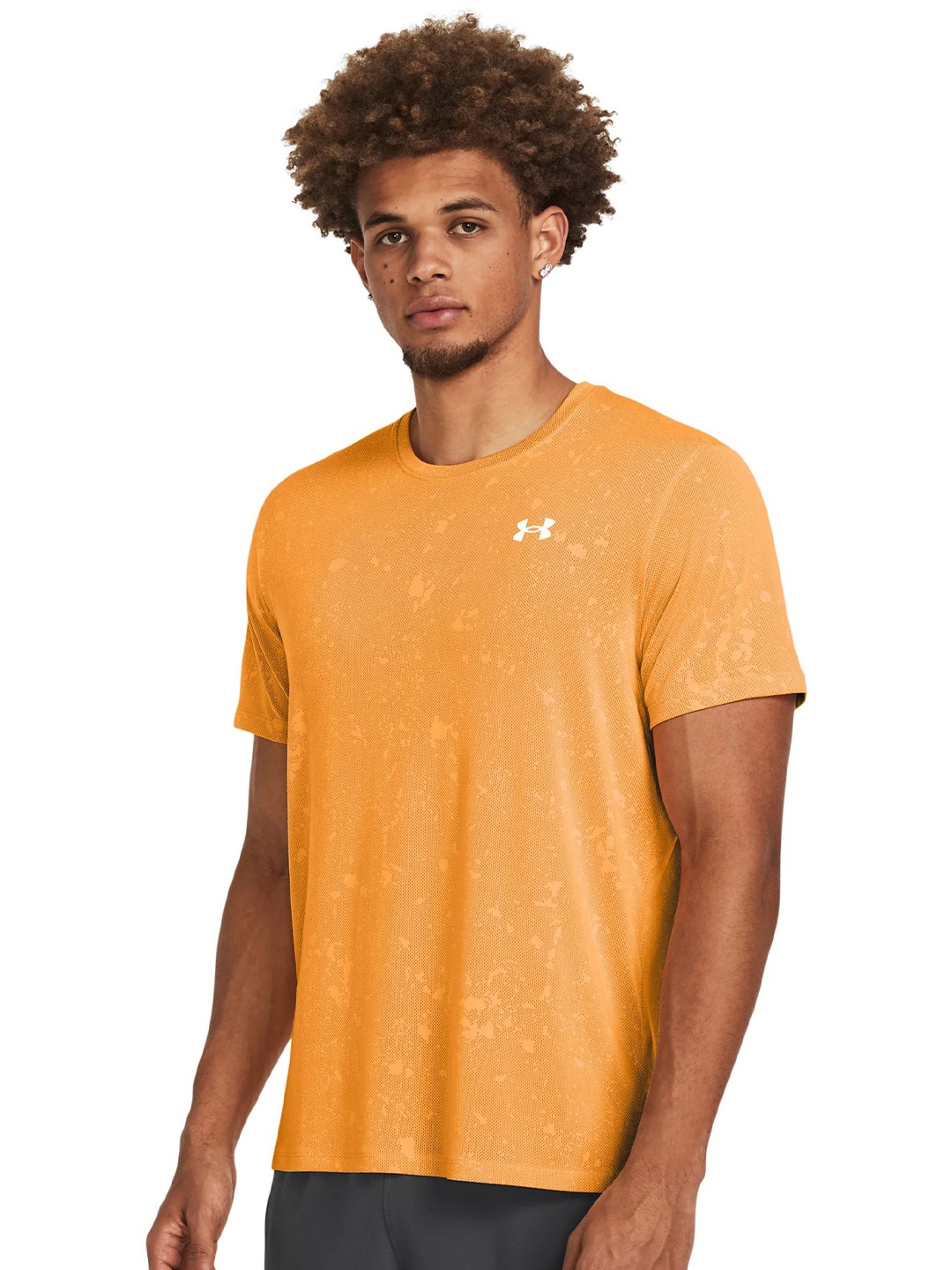 

UNDER ARMOUR Brand Logo Printed Slim-Fit Short Sleeve T-Shirts, Orange
