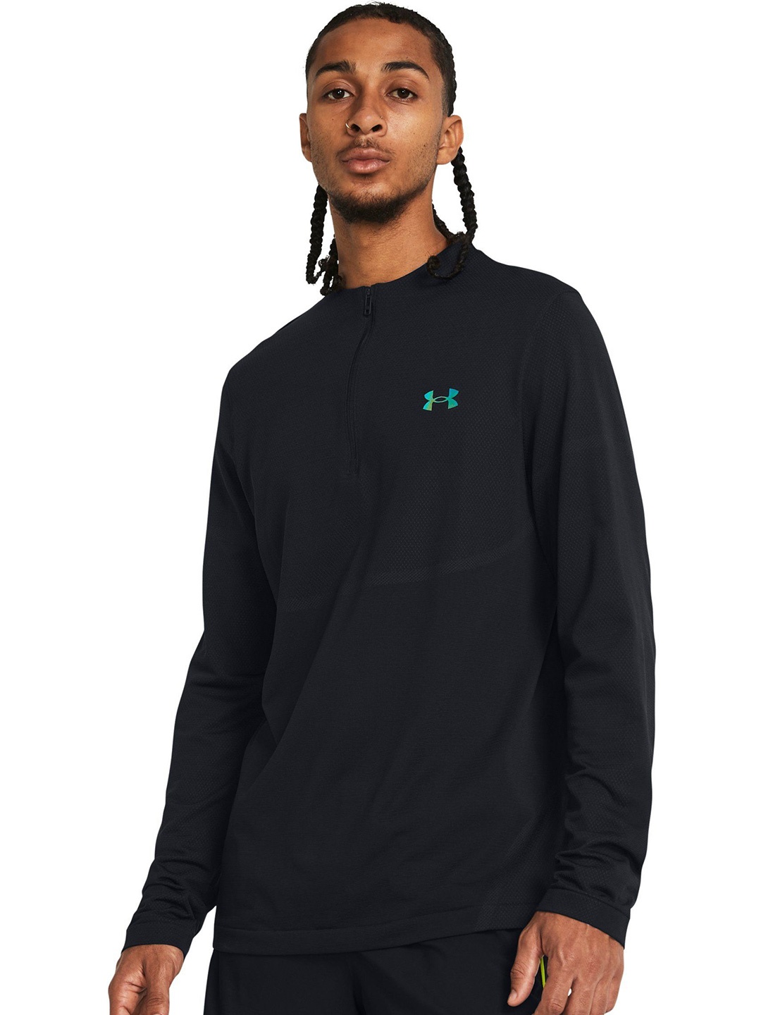 

UNDER ARMOUR Vanish Elite Seamless 1/4 Zip T-Shirt, Black