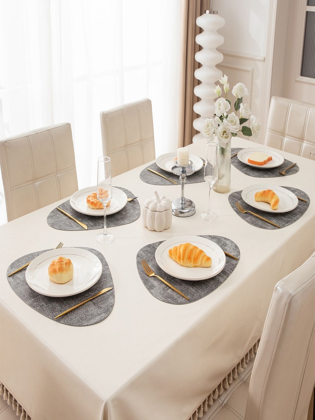 

HOKIPO Grey 6 Pieces Heat Resistant & Waterproof Table Mats