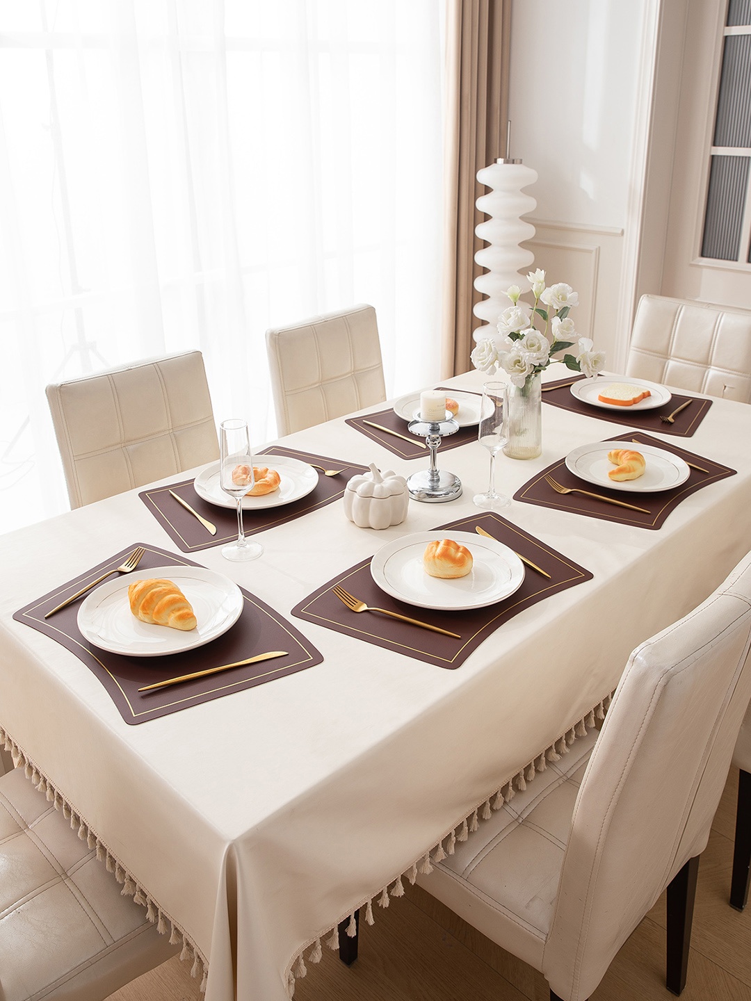 

HOKIPO Brown 6 Pieces Heat Resistant & Waterproof Table Placemats
