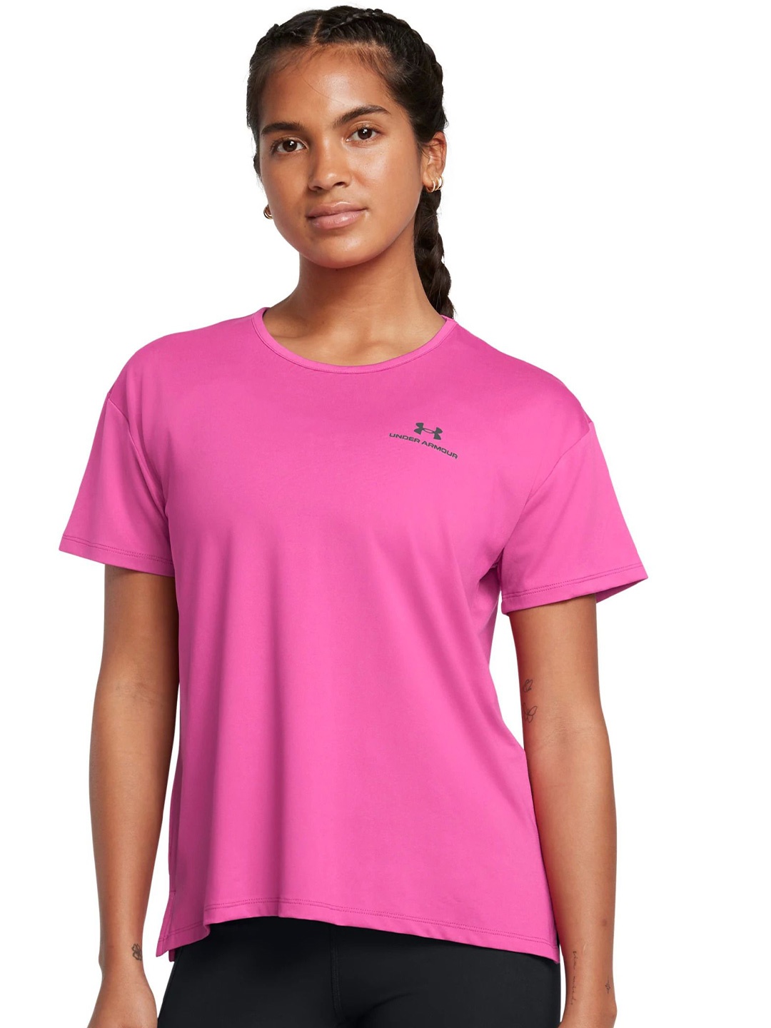 

UNDER ARMOUR Women Vanish Energy Short Sleeves 2.0 Relaxed Fit Round Neck T-Shirt, Pink