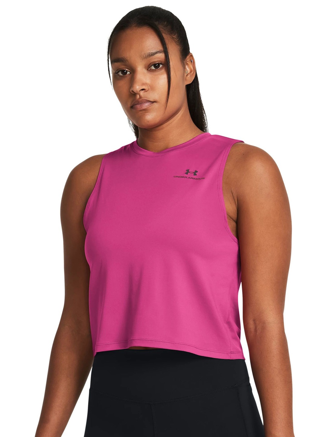 

UNDER ARMOUR UA Vanish Energy Relaxed Fit Crop Tank T-Shirt, Pink