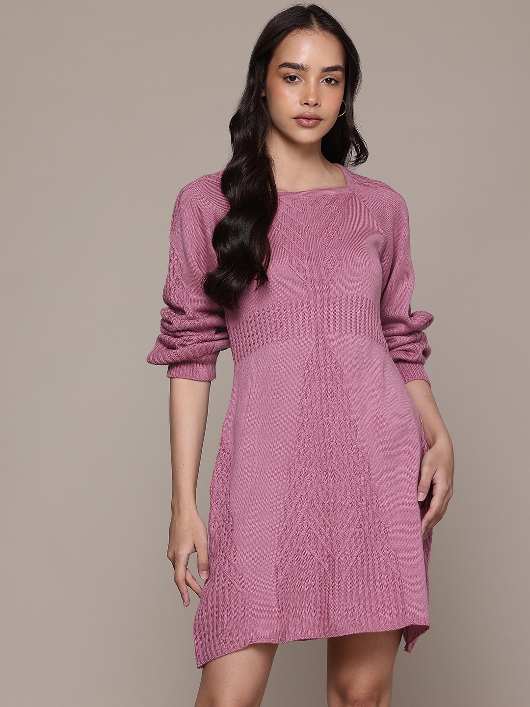 

The Roadster Lifestyle Co. Geometric Jumper Dress, Pink