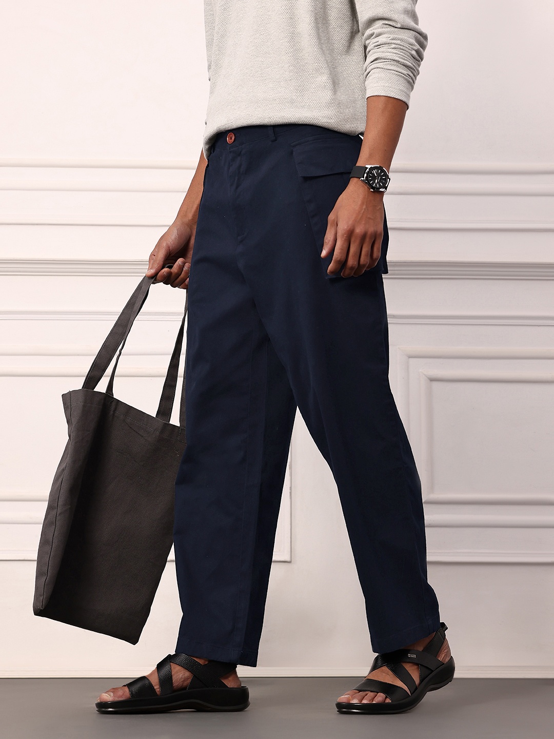 

Mr Bowerbird Men Cargo-Style Trousers, Navy blue