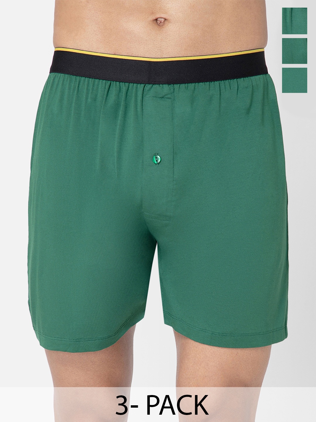 

bummer Pack Of 3 Men Mid Rise Boxers-BOPAPAPA03S, Green