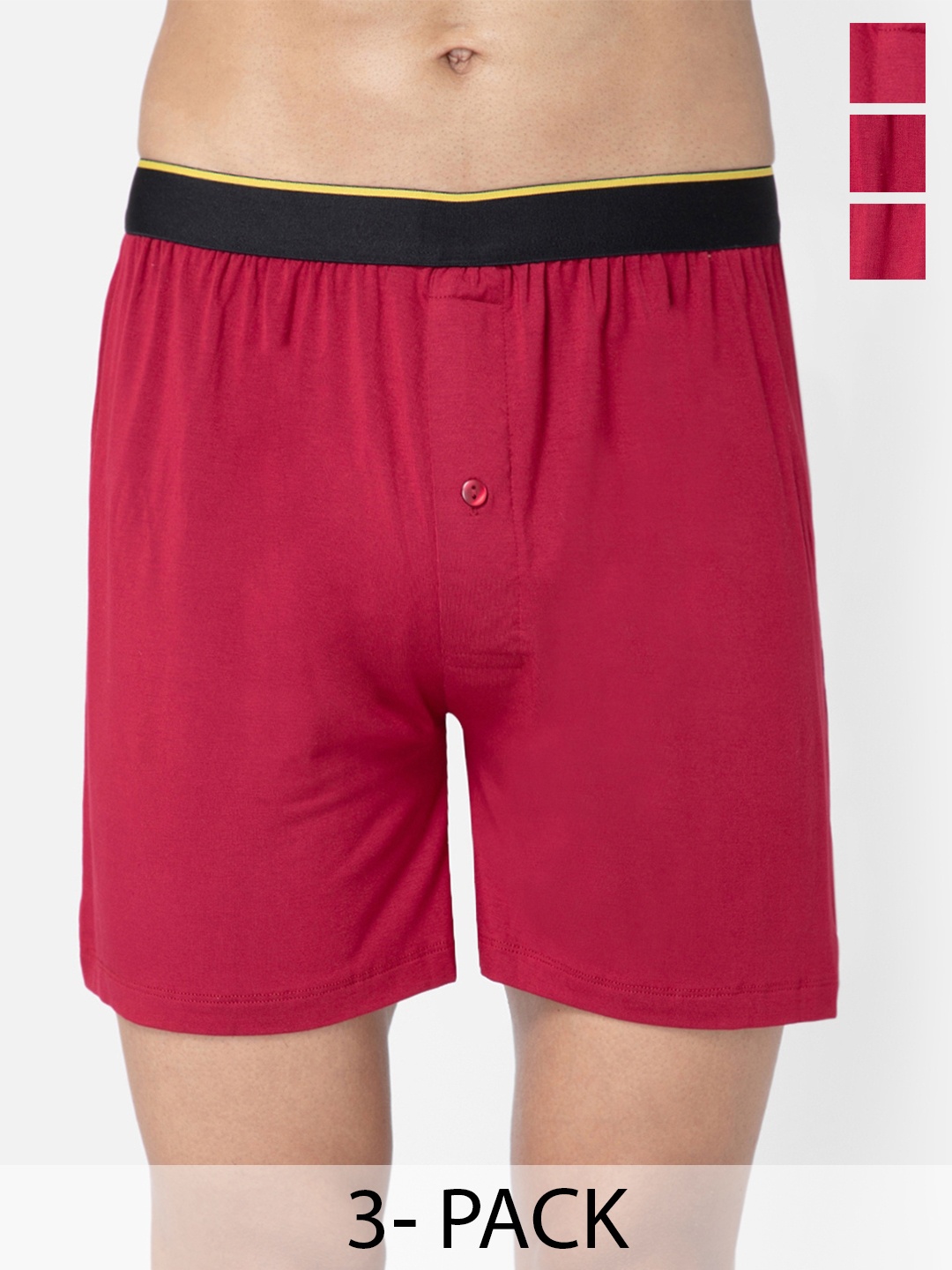 

bummer Pack Of 3 Mid Rise Boxers BOGEGEGE03S, Maroon