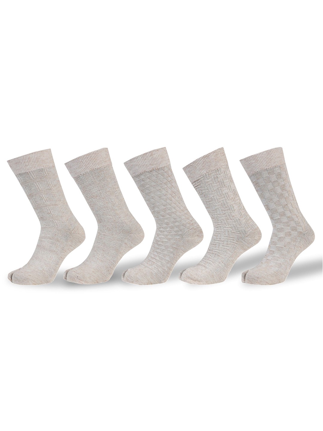 

RC. ROYAL CLASS Women Pack Of 5 Self Design Woolen Warm Winter Wear Thumb Socks, Off white