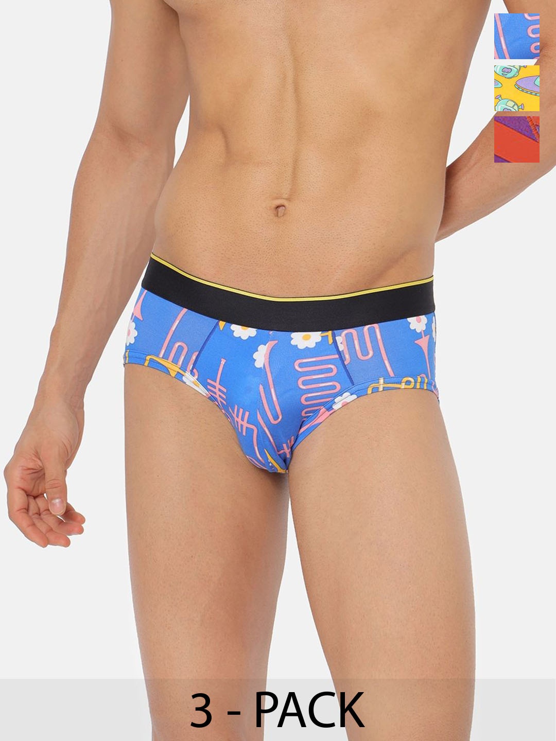 

bummer Pack of 3 Anti Microbial Mid Waist Basic Briefs-BRDBCHSPU03S, Blue