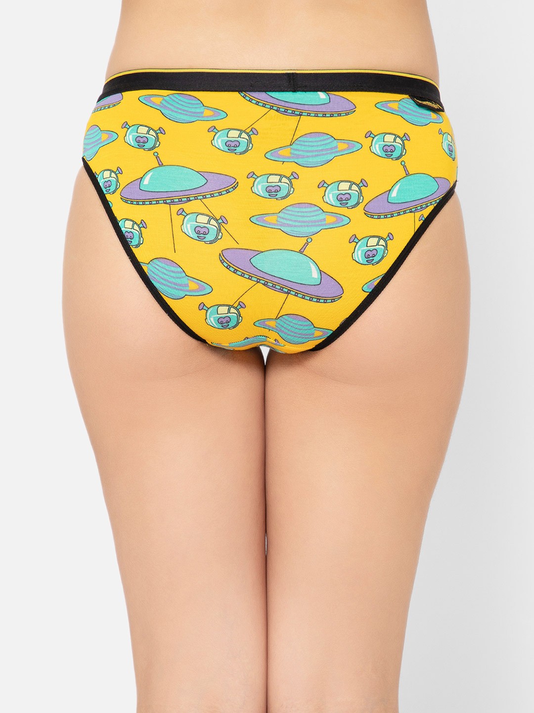 

bummer Pack Of 3 Printed Low Rise Seamless Bikini Briefs BIDBCHSPU03S, Yellow