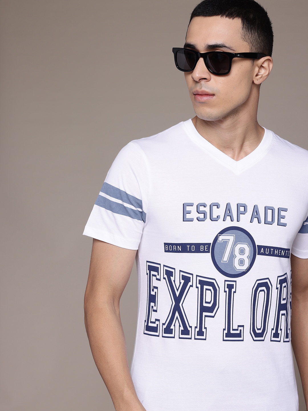 

The Roadster Lifestyle Co. Typography Printed Relaxed Fit Cotton T-shirt, White