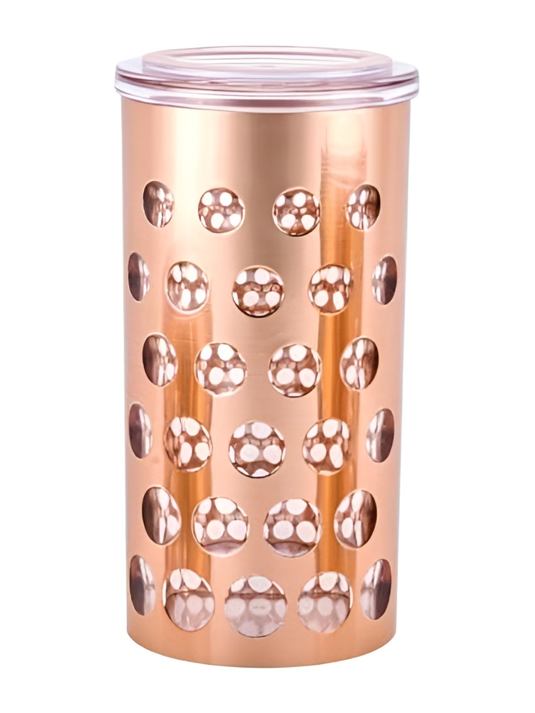 

Premsons Copper Toned Glass Textured Glass Canister Container