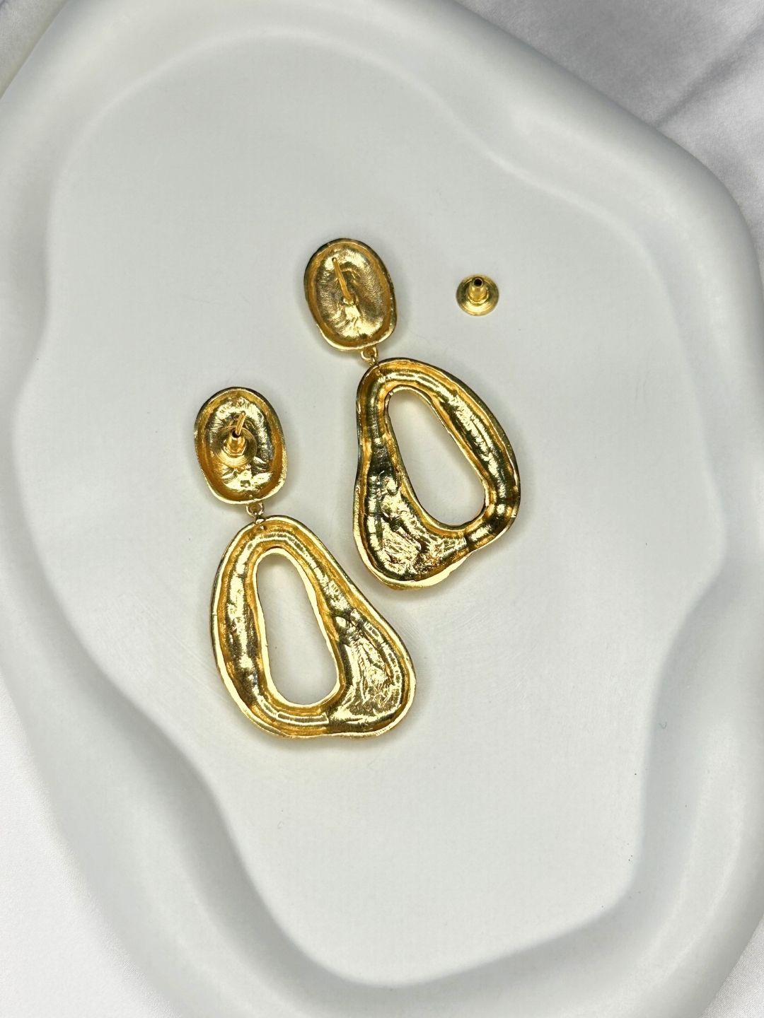 

nihiraa Contemporary Gold-Plated Drop Earrings