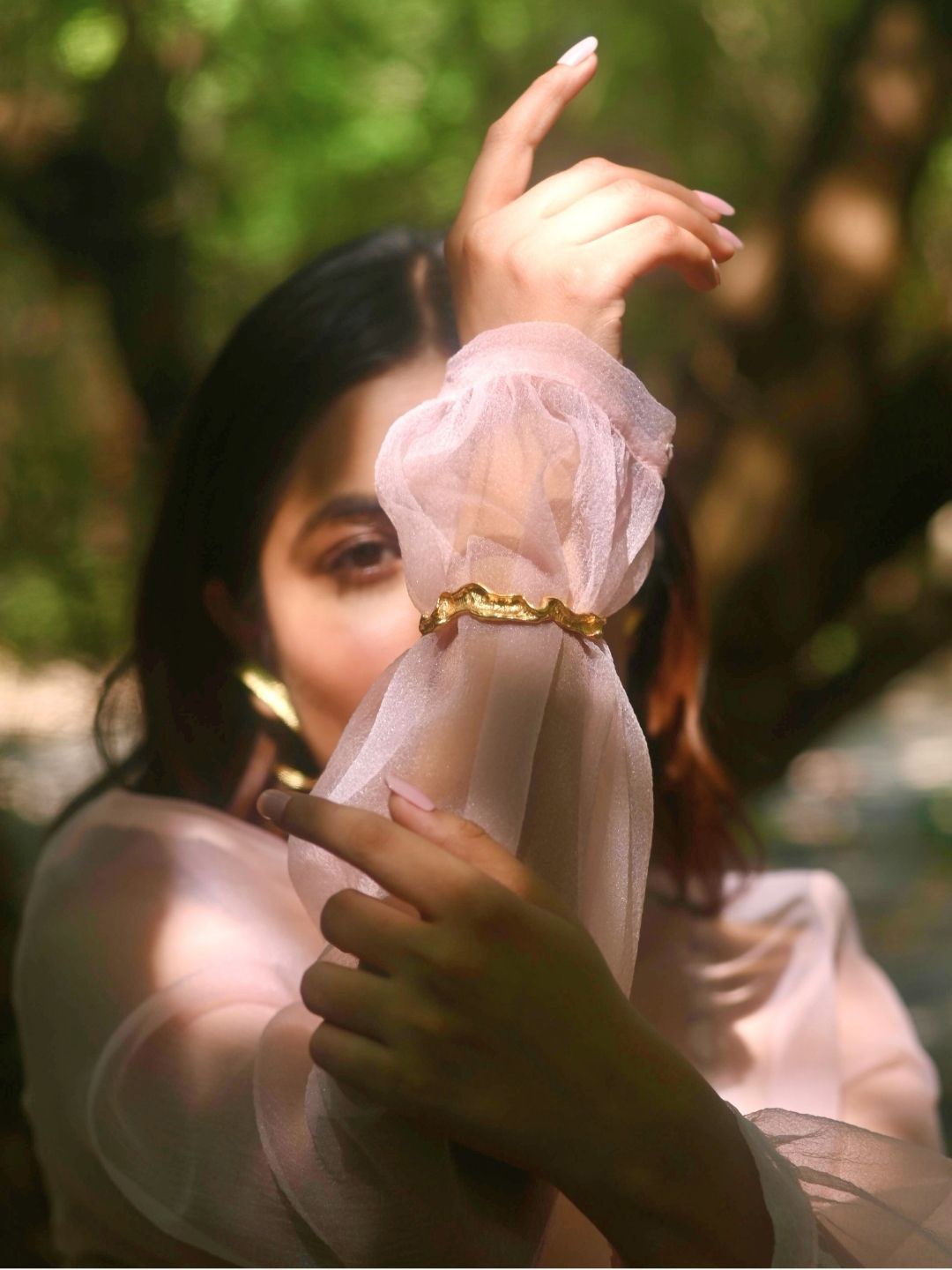 

nihiraa Gold Plated Brass Pearls Cuff Bracelet