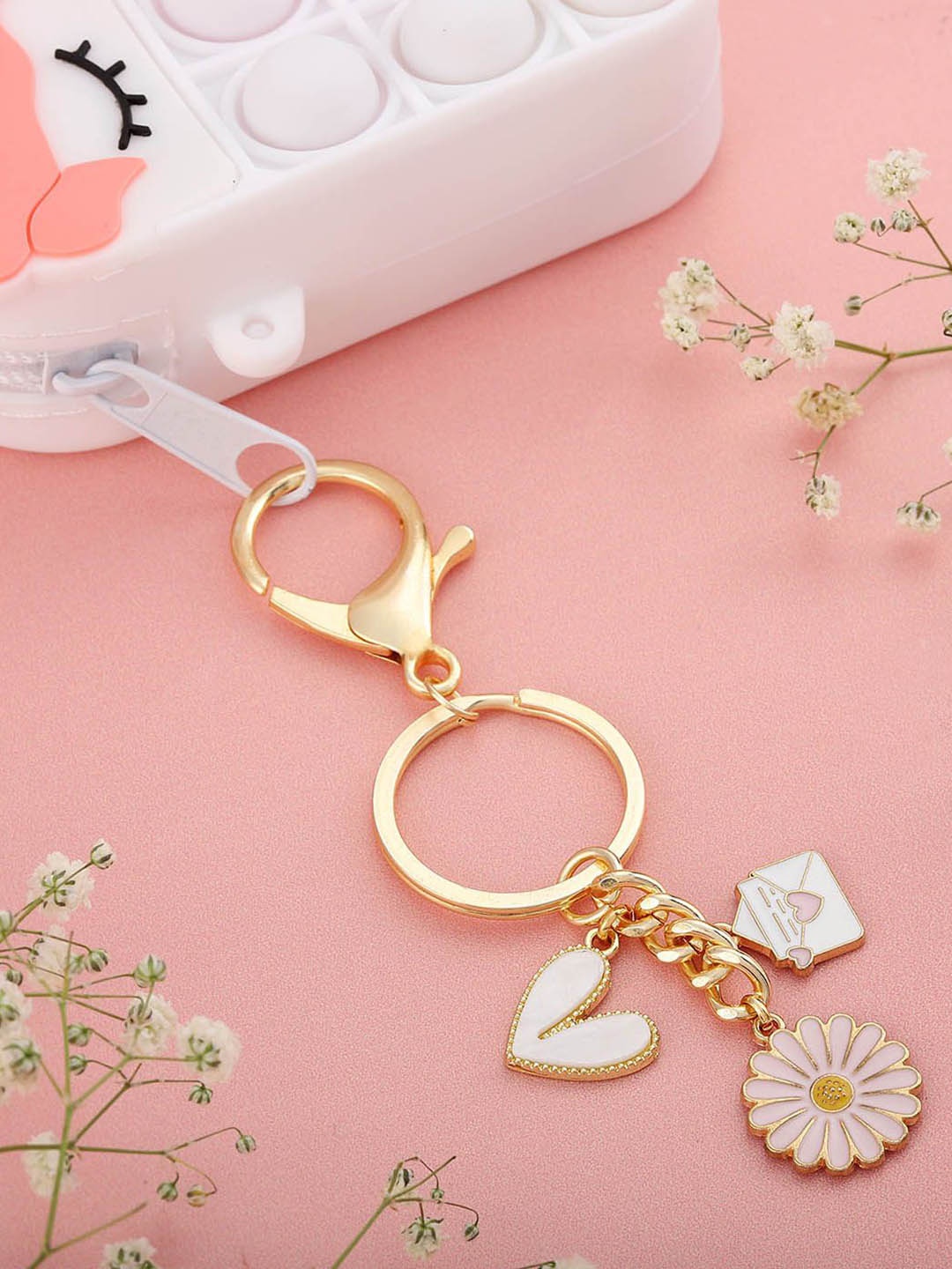 

IGP Unisex Flower Power Bag Charm, Gold