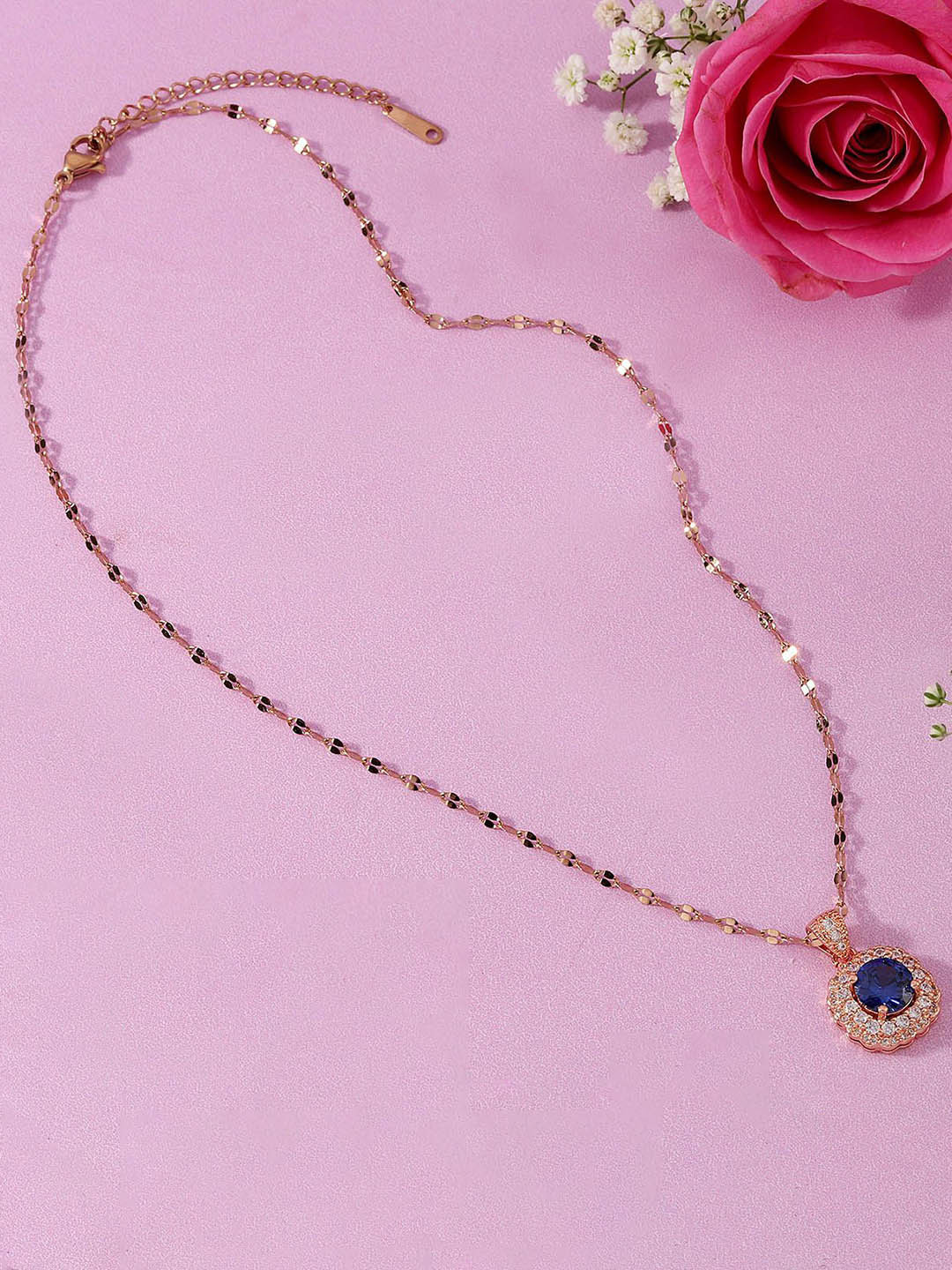 

IGP Sapphire Pendant Chain, Rose gold