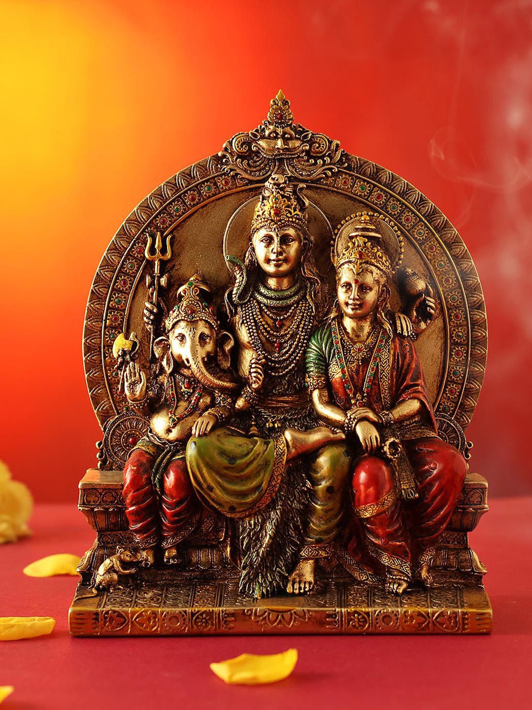 

IGP Unisex Lord Shiva Pariwar Idol Showpiece, Gold