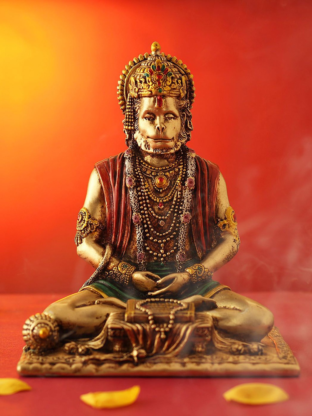 

IGP Lord Hanuman Statue in Sitting Posture, Red