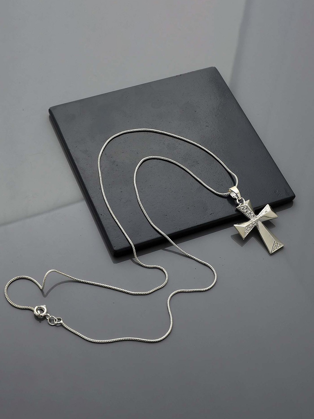 

IGP Holy Cross Textured Pendant With Chain, Multi
