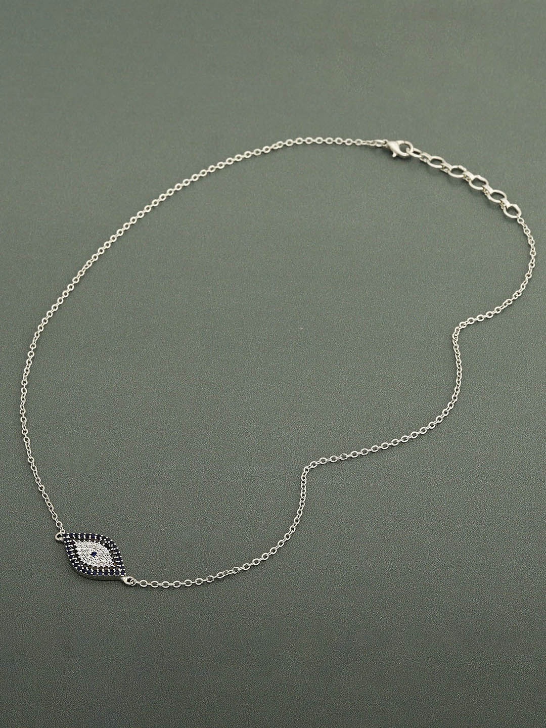 

IGP Women Evil Eye Pendant With Chain, Silver