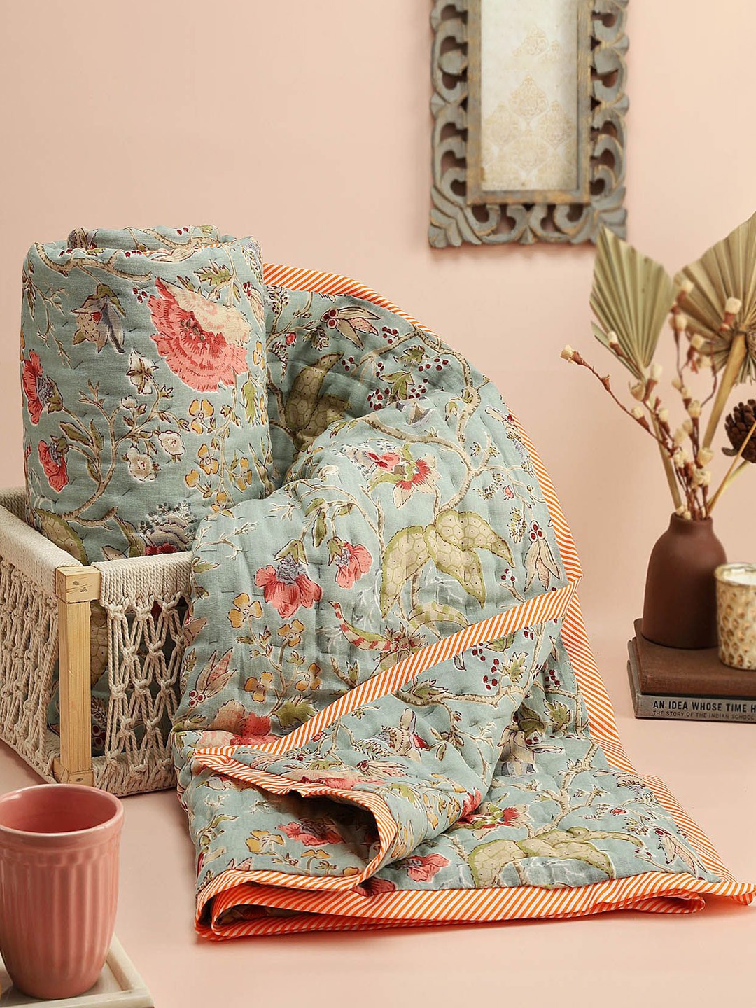 IGP Green & Red Printed Pure Cotton Quilt
