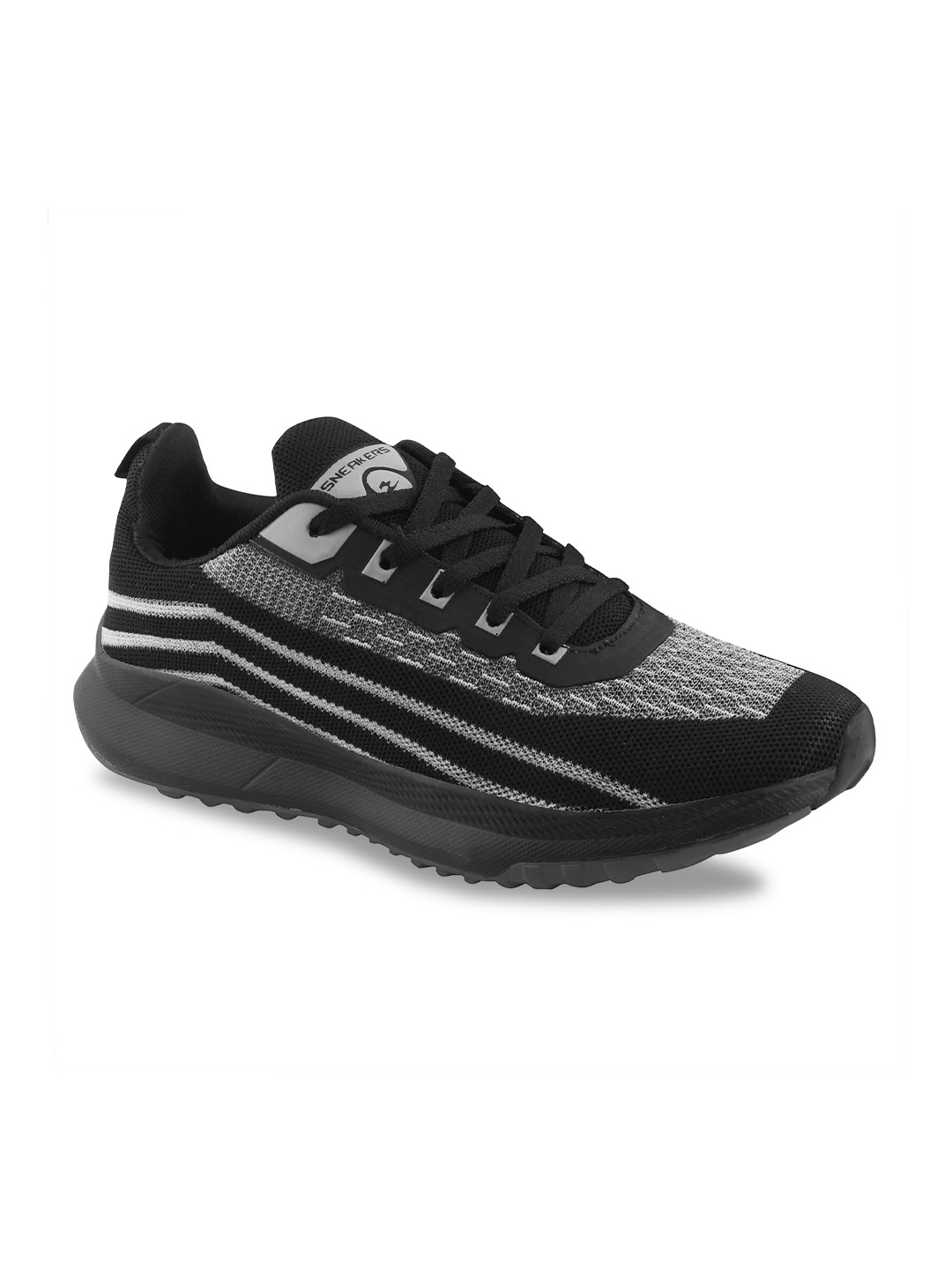 

Rex Shoes Men Colorblocked Mesh Mid-Top Marking Lace Ups Running Shoes, Black