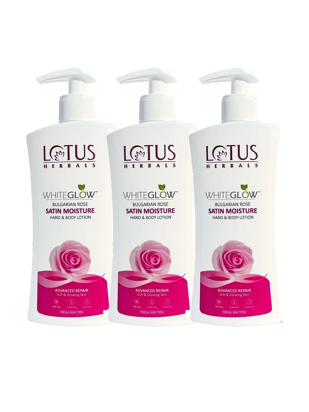 

Lotus Herbals Whiteglow Set Of 3 Hand & Body Lotion - 270ml Each, Pink