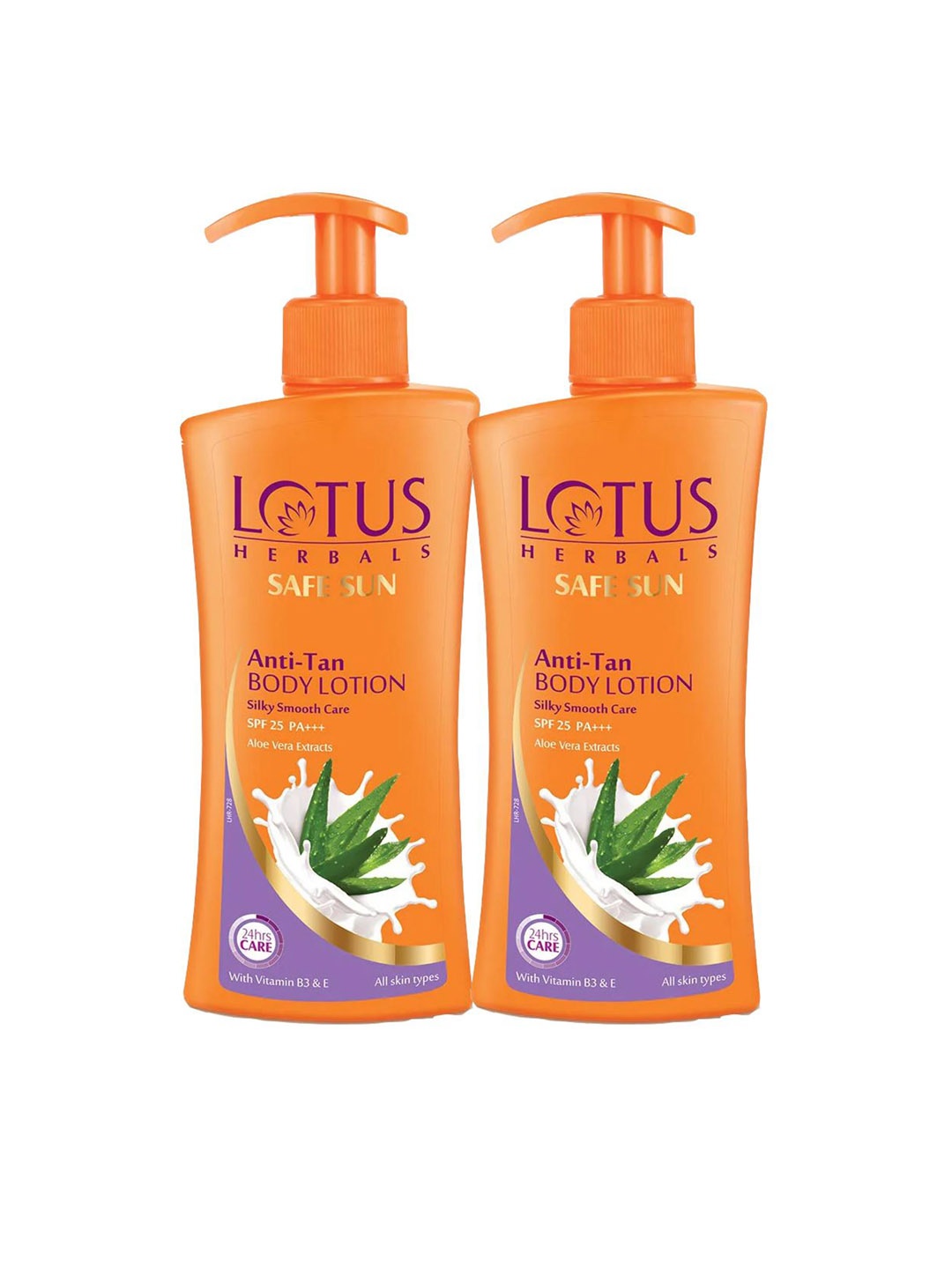 

Lotus Herbals Safe Sun Set Of 2 Anti-Tan Body lotion SPF-25-250ml Each, Orange