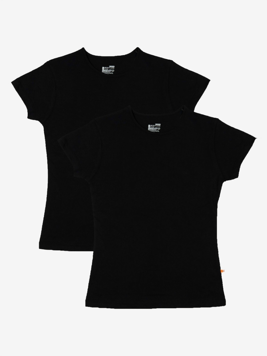 

Bodycare Girls Pack Of 2 Round Neck Short Sleeves Solid T-shirt, Black