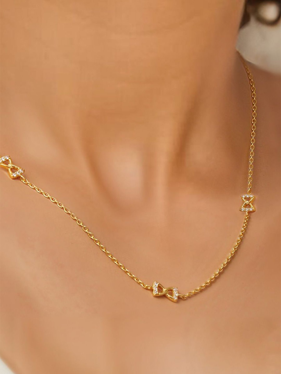 

Trisu 925 Sterling Silver 18K Gold-Plated Stones Studded Necklace