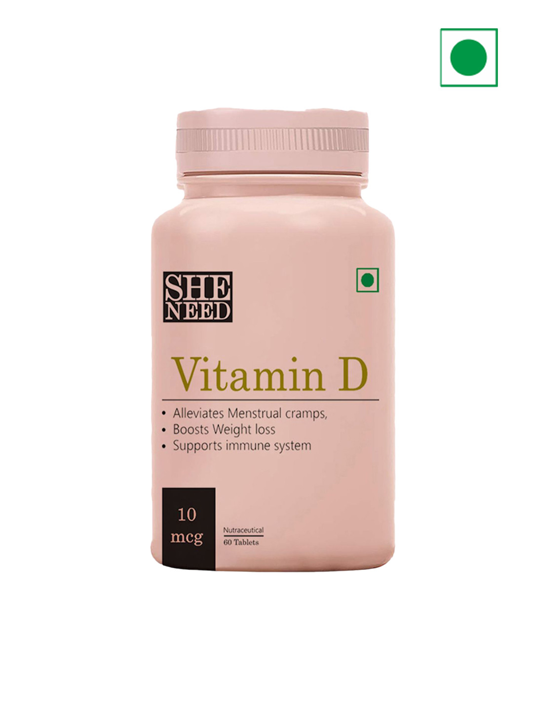 

SHENEED Vitamin D3 For Muscle Recovery - 60 Tablets, Pink