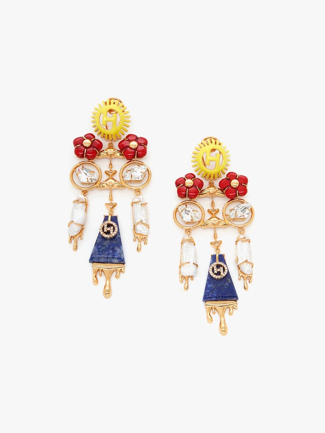 

Outhouse Contemporary Gold-Plated Drop Earrings
