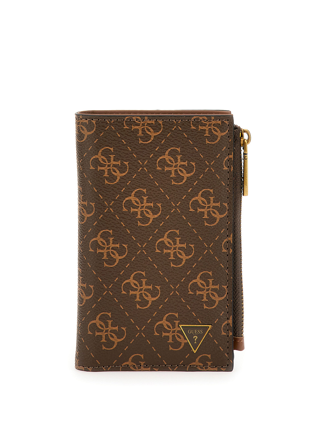 

GUESS Men Brand Logo Printed PU Card Holder, Brown