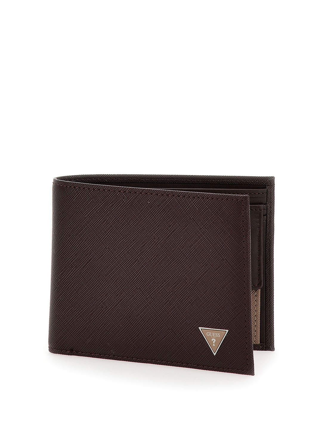 

GUESS Men PU Two Fold Wallet, Burgundy