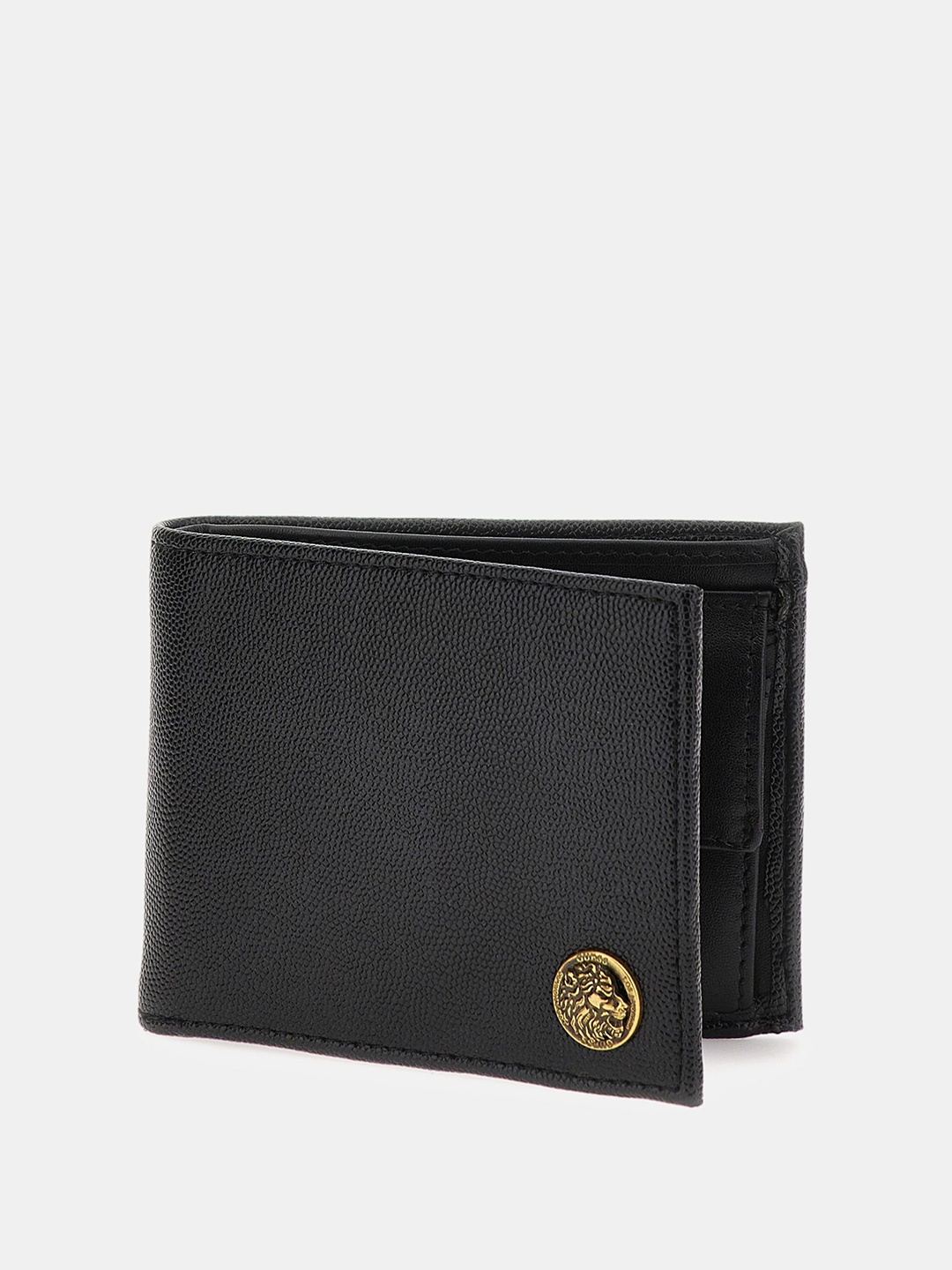 

GUESS Men PU Two Fold Wallet, Black