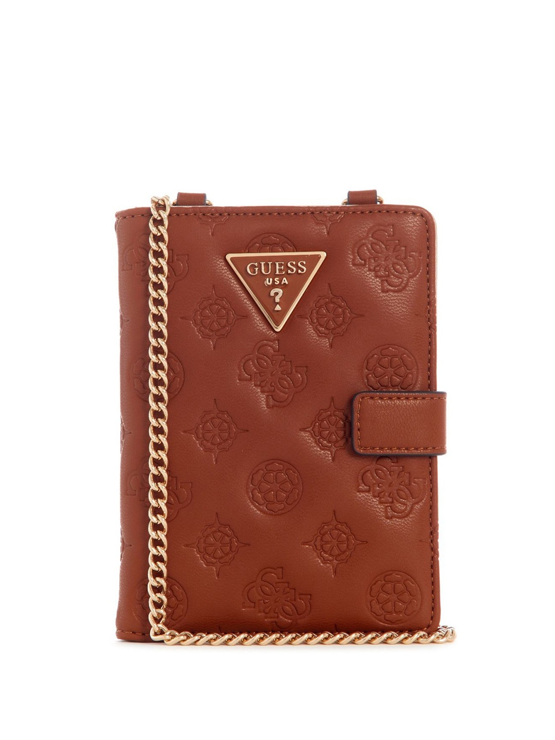 

GUESS Women Geometric Printed PU Card Holder, Brown