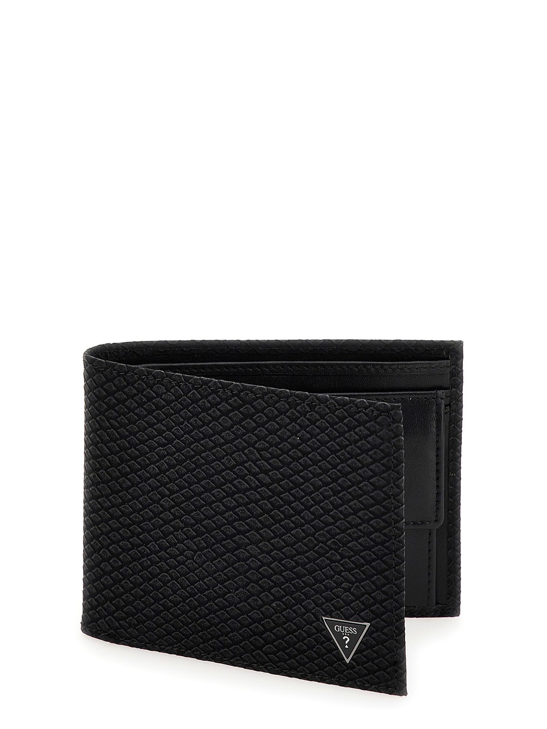 

GUESS Men PU Two Fold Wallet, Black