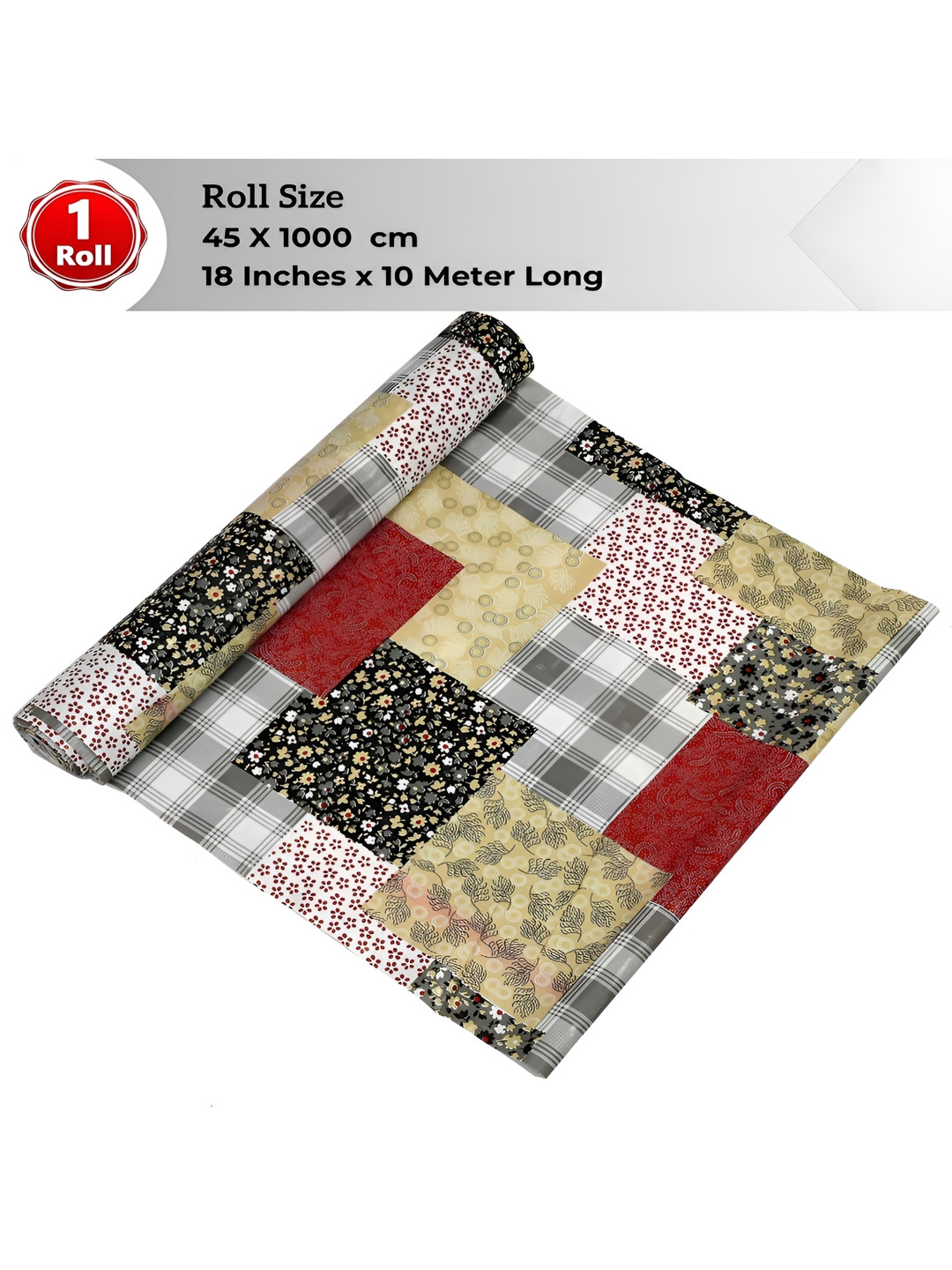 

LooMantha Beige & Red Printed Water Resistant Shelf Liner Organisers