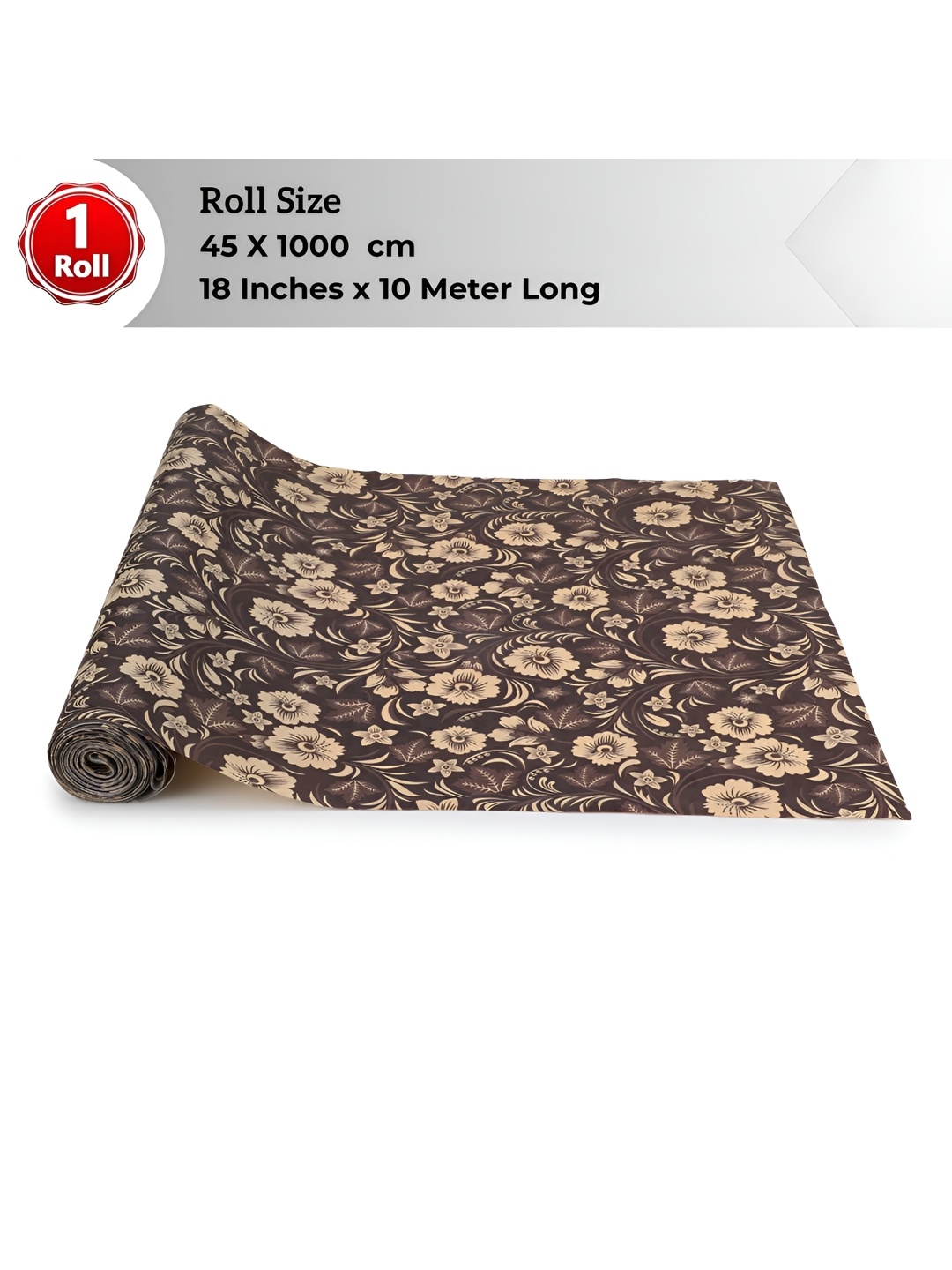 

LooMantha Beige & Black Floral Printed Water Resistant Shelf Liner Organisers