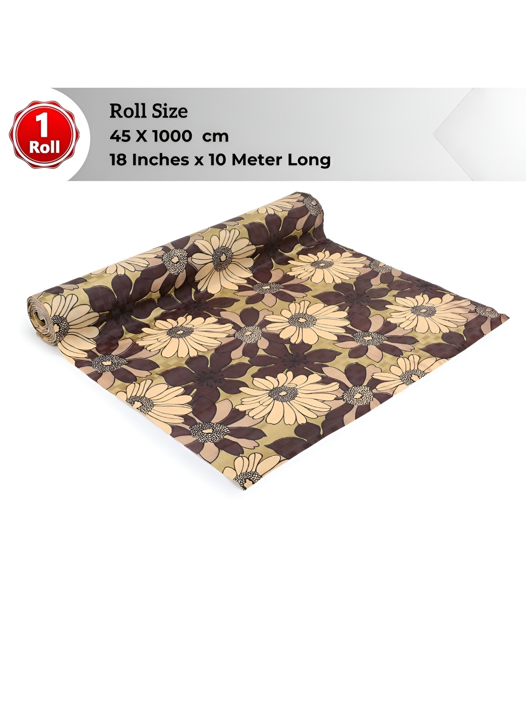 

LooMantha Brown & Beige Floral Printed Water Resistant Shelf Liner Organisers
