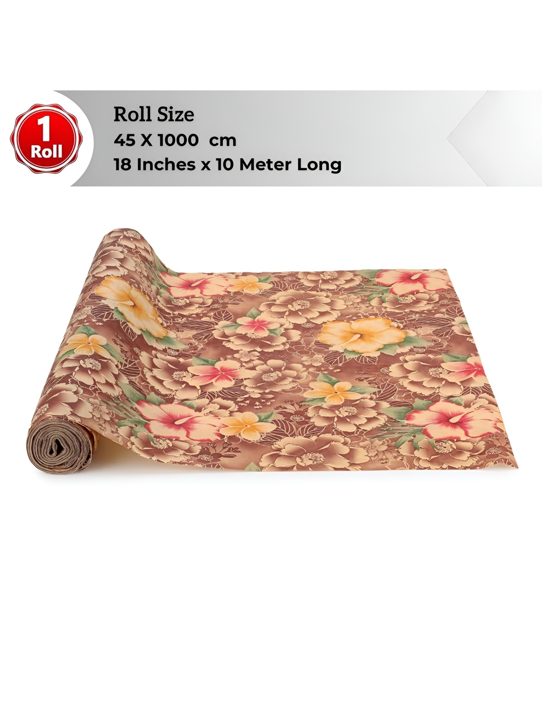

LooMantha Beige & Pink Floral Printed Water Resistant Shelf Liner Organisers