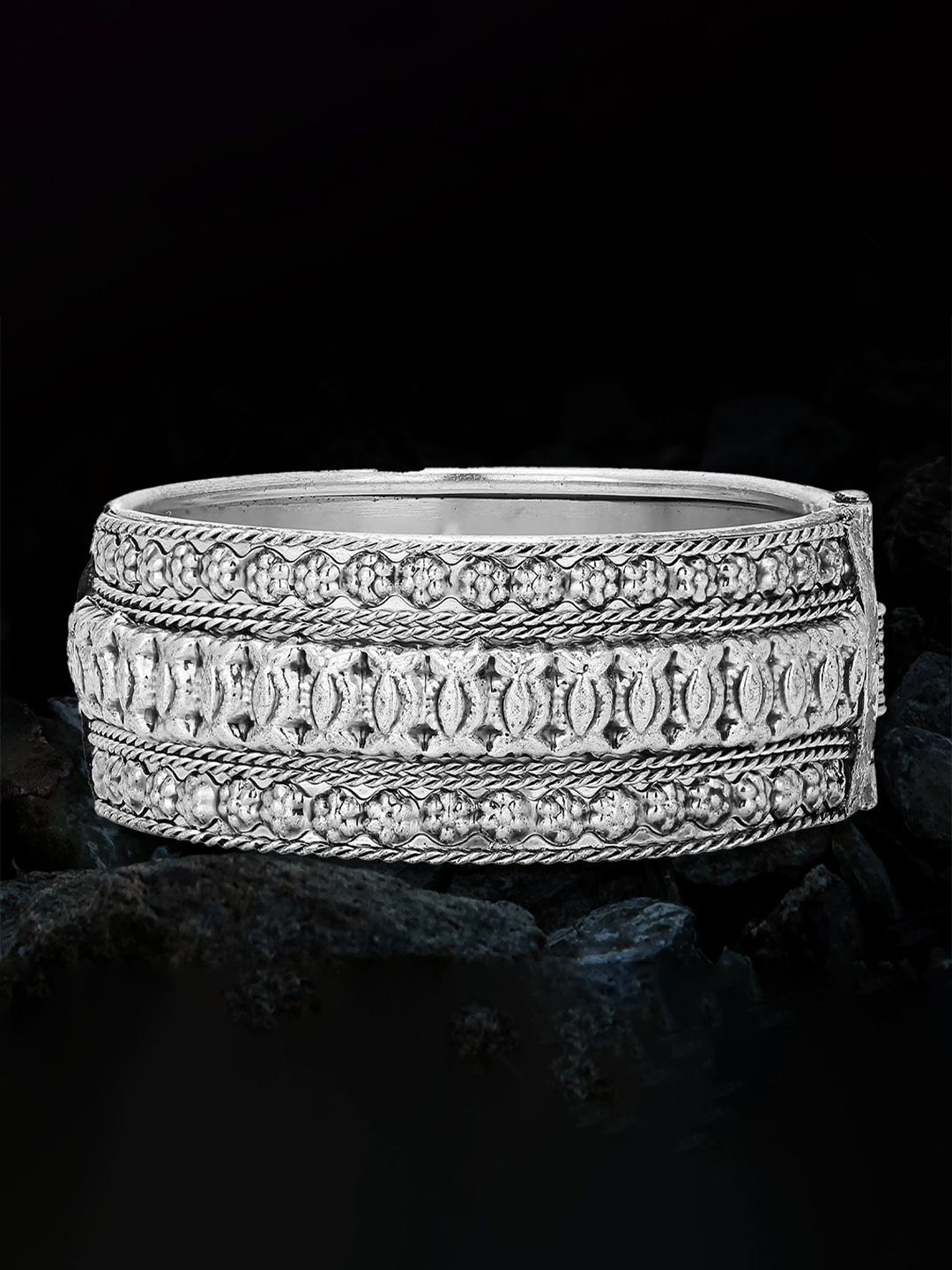 

Adwitiya Collection Silver-Plated Oxidised Bangle