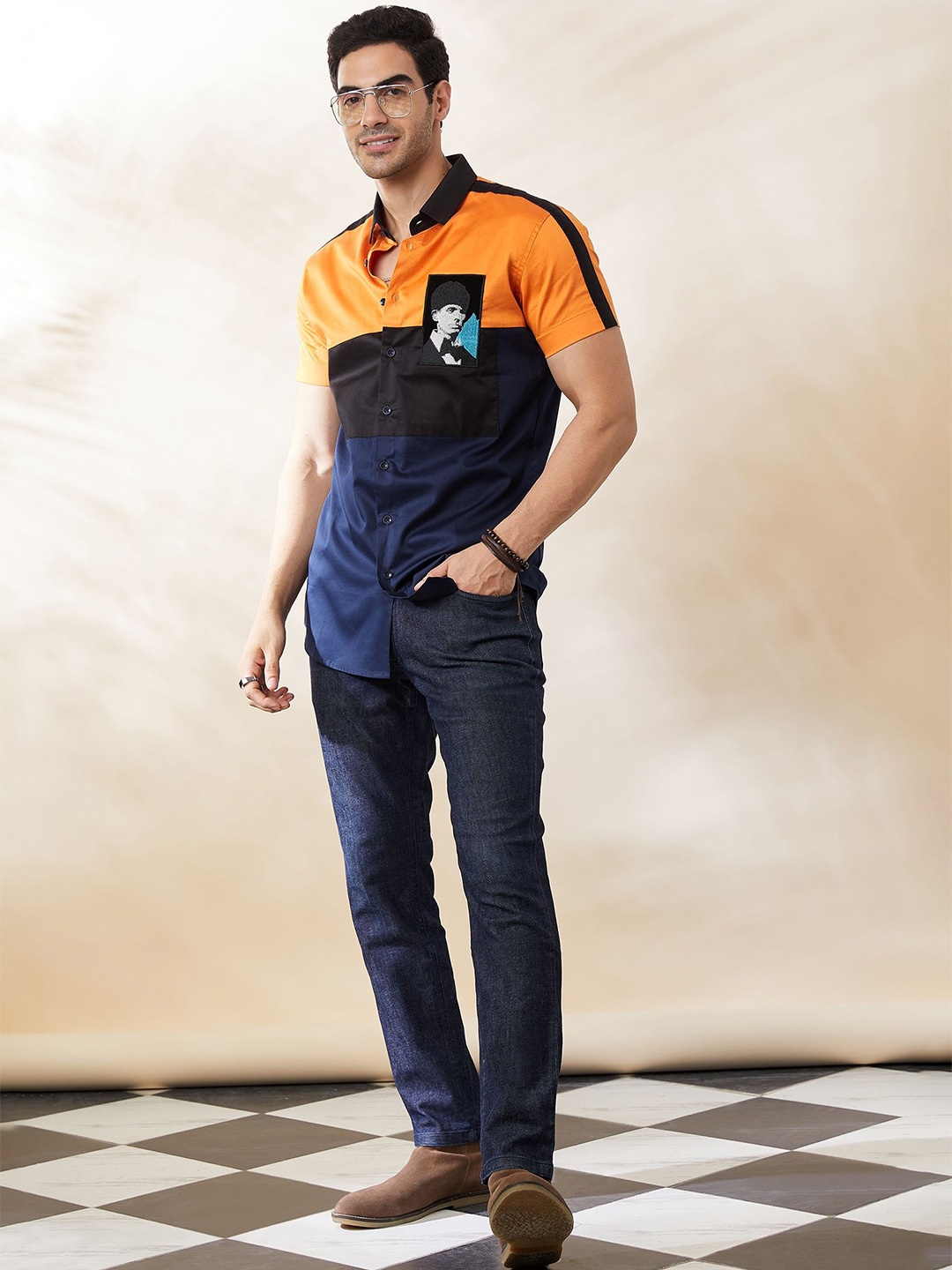 

SEVENDC Men Premium Casual Shirt, Navy blue