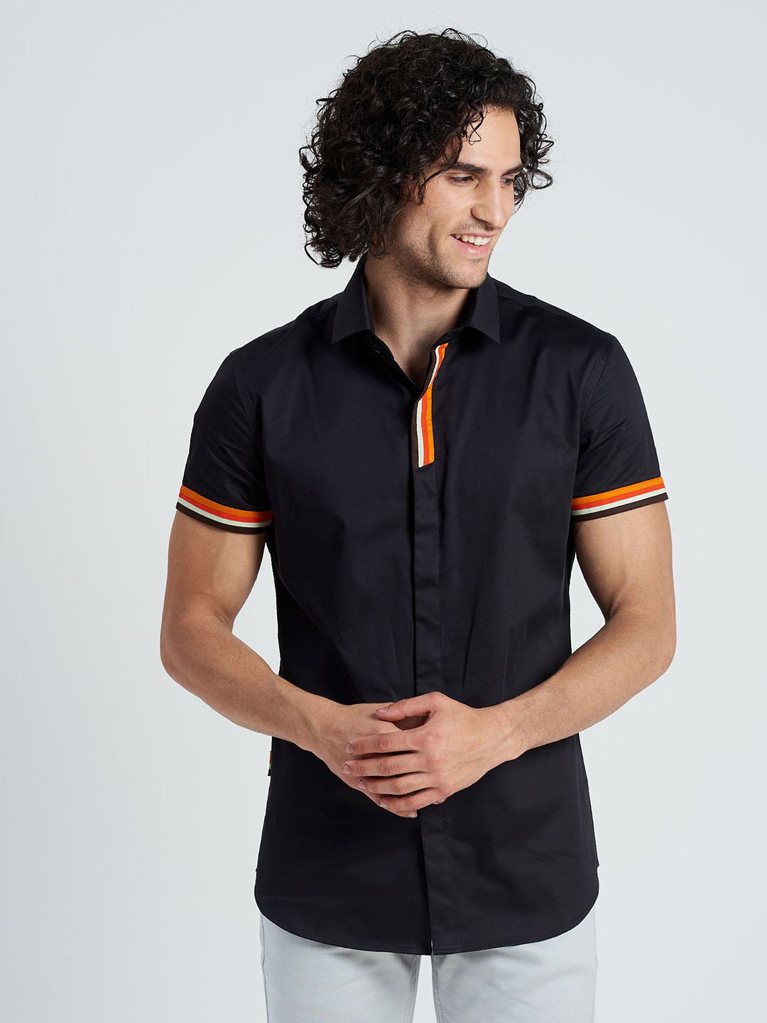 

SEVENDC Men Premium Casual Shirt, Black