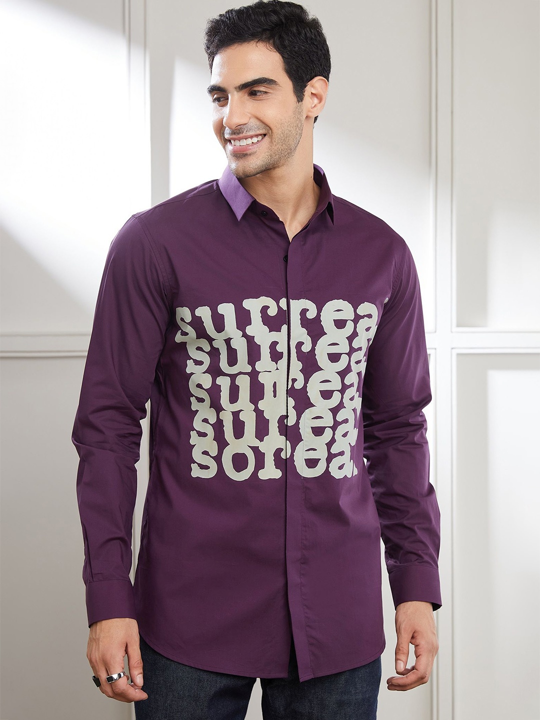 

SEVENDC Men Premium Opaque Casual Shirt, Purple