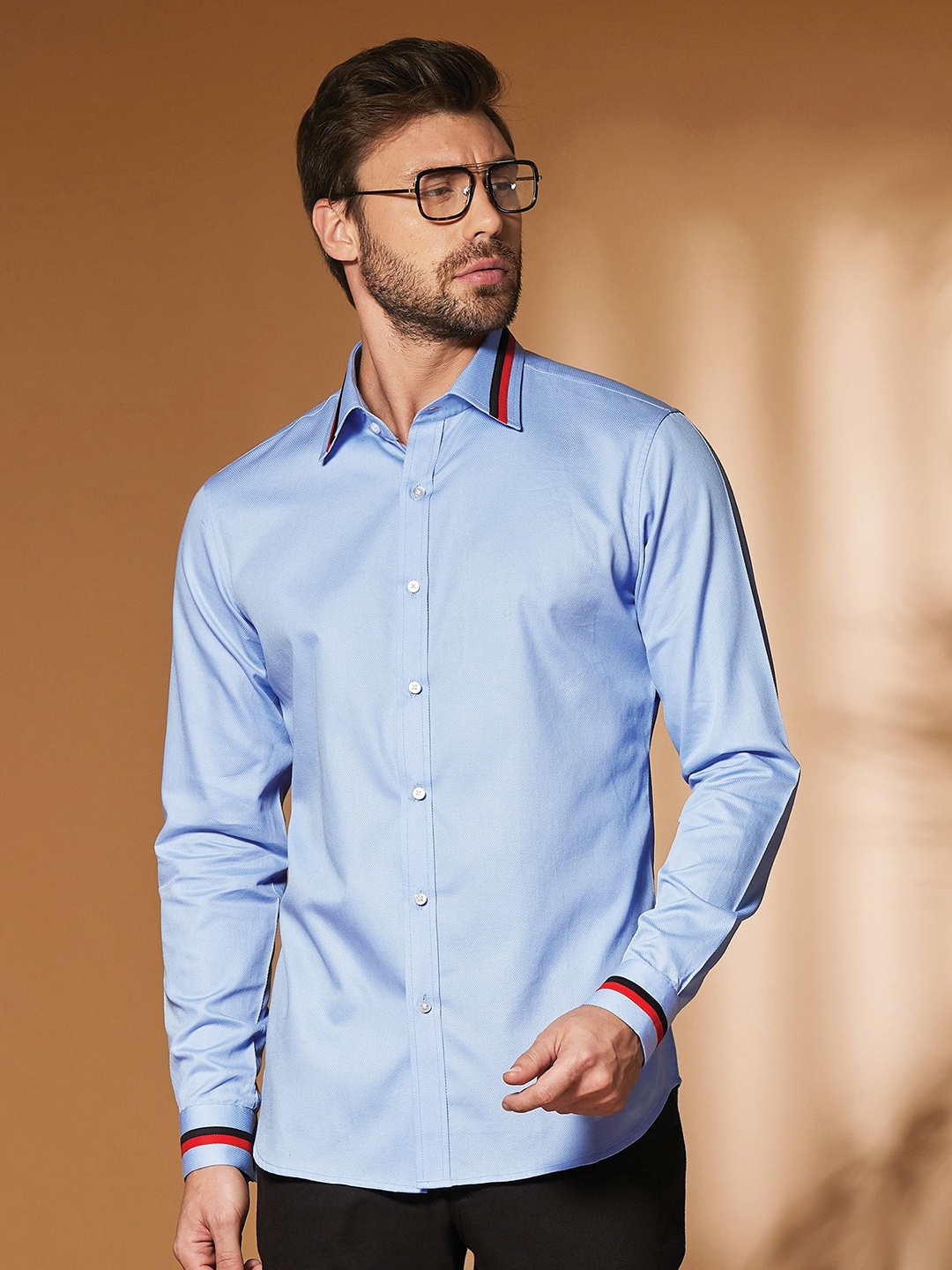

SEVENDC Men Premium Opaque Casual Shirt, Blue