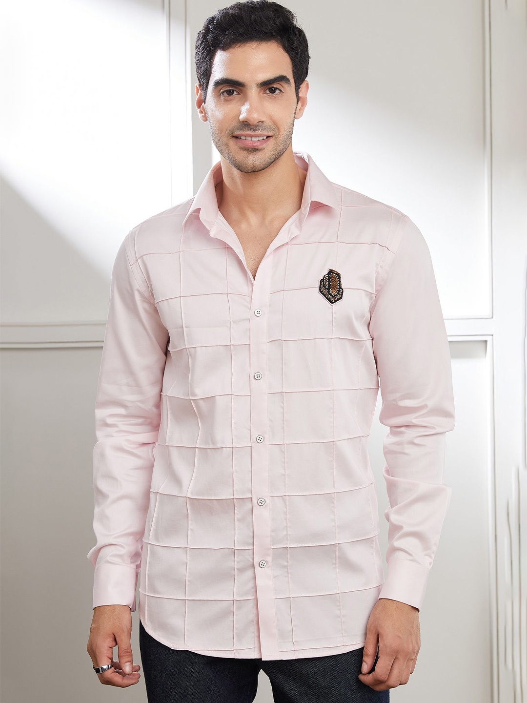 

SEVENDC Men Premium Opaque Casual Shirt, Pink